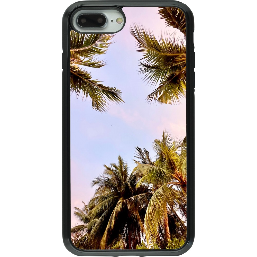 Coque iPhone 7 Plus / 8 Plus - Hybrid Armor noir Summer 2023 palm tree vibe