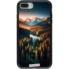 Coque iPhone 7 Plus / 8 Plus - Hybrid Armor noir Sunset Forest Lake