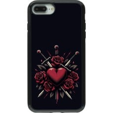 Coque iPhone 7 Plus / 8 Plus - Hybrid Armor noir Valentine 2024 gothic love