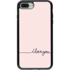 Coque iPhone 7 Plus / 8 Plus - Hybrid Armor noir Valentine 2023 i love you writing