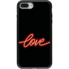 Coque iPhone 7 Plus / 8 Plus - Hybrid Armor noir Valentine 2023 neon love