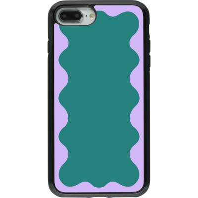 Coque iPhone 7 Plus / 8 Plus - Hybrid Armor noir Wavy Rectangle Green Purple