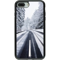 Coque iPhone 7 Plus / 8 Plus - Hybrid Armor noir Winter 22 Snowy Road