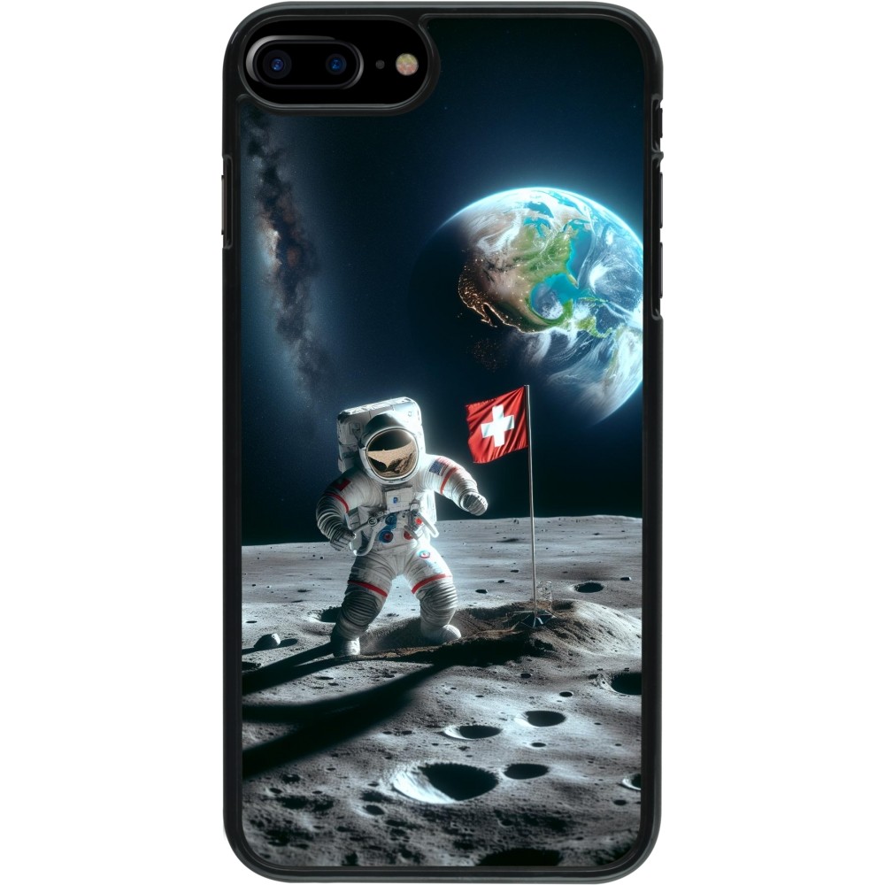 Coque iPhone 7 Plus / 8 Plus - Astro Suisse sur lune