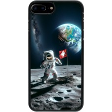 Coque iPhone 7 Plus / 8 Plus - Astro Suisse sur lune