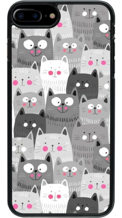 Coque iPhone 7 Plus / 8 Plus - Chats gris troupeau