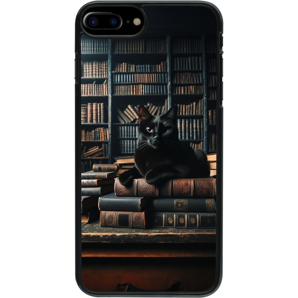 Coque iPhone 7 Plus / 8 Plus - Chat livres sombres