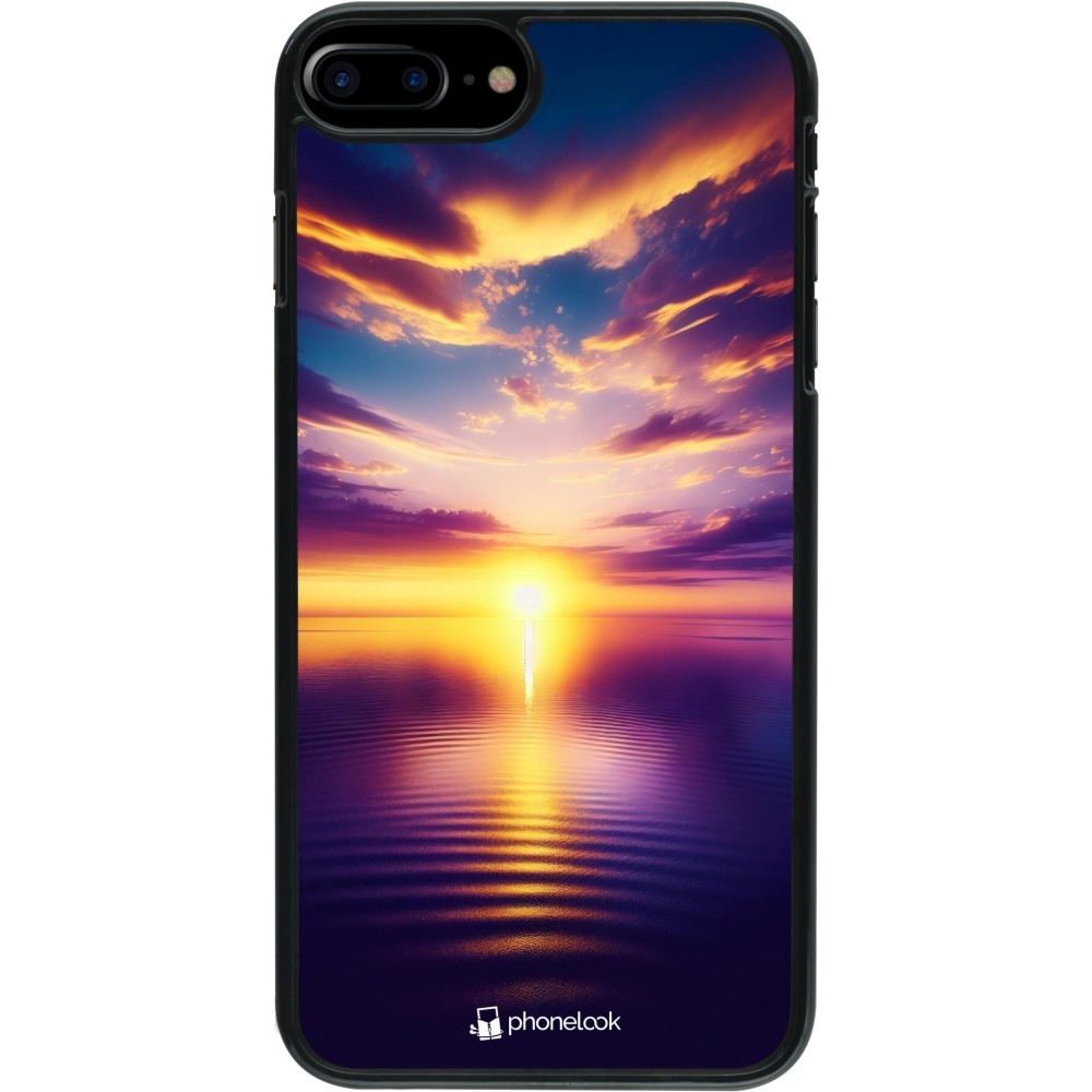 Coque iPhone 7 Plus / 8 Plus - Coucher soleil jaune violet