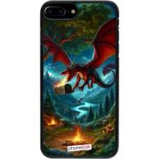 Coque iPhone 7 Plus / 8 Plus - Dragon Volant Forêt Trésor