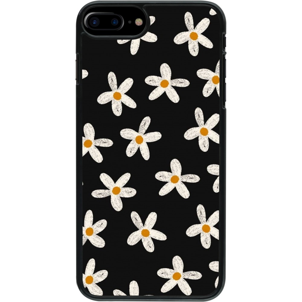 iPhone 7 Plus / 8 Plus Case Hülle - Easter 2024 white on black flower