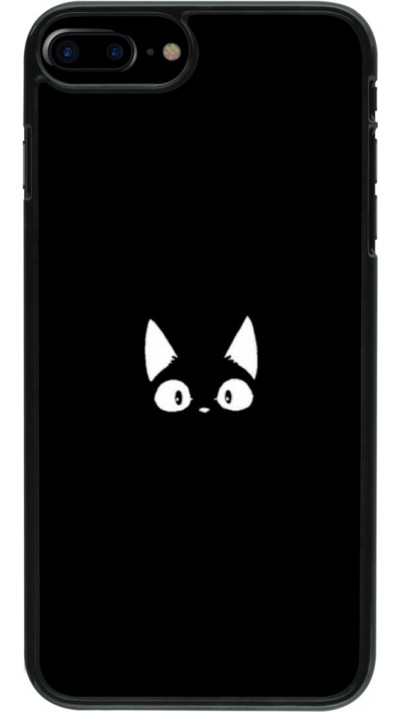 Coque iPhone 7 Plus / 8 Plus - Funny cat on black