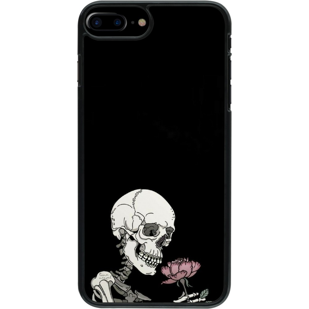 Coque iPhone 7 Plus / 8 Plus - Halloween 2023 rose and skeleton