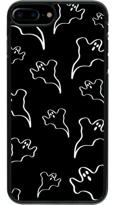 Coque iPhone 7 Plus / 8 Plus - Halloween 2024 black and white ghosts