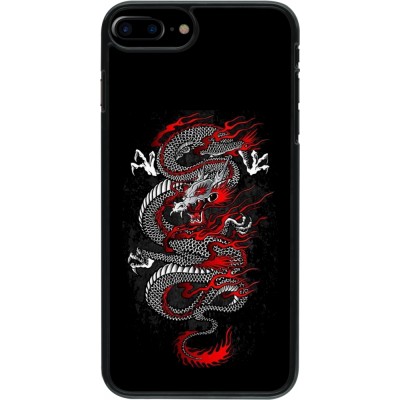 Coque iPhone 7 Plus / 8 Plus - Japanese style Dragon Tattoo Red Black