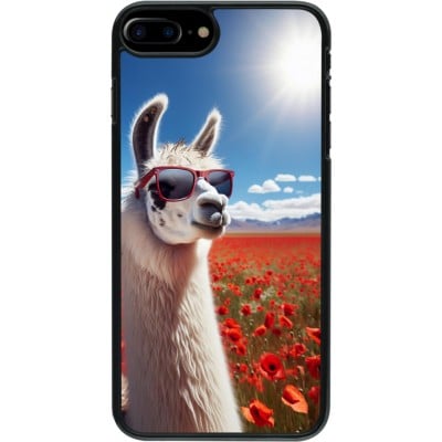 Coque iPhone 7 Plus / 8 Plus - Lama Chic en Coquelicot