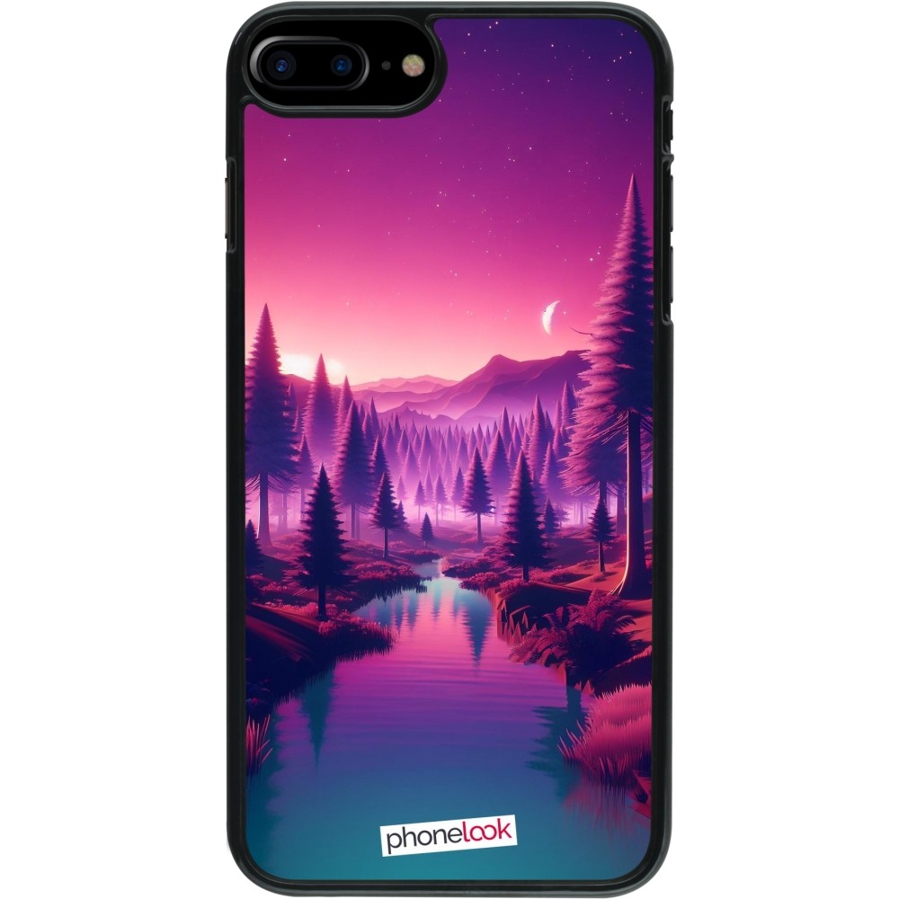 Coque iPhone 7 Plus / 8 Plus - Paysage Violet-Rose