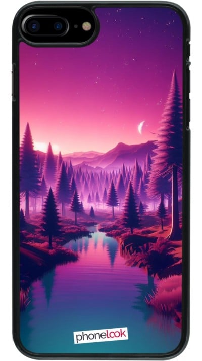 Coque iPhone 7 Plus / 8 Plus - Paysage Violet-Rose