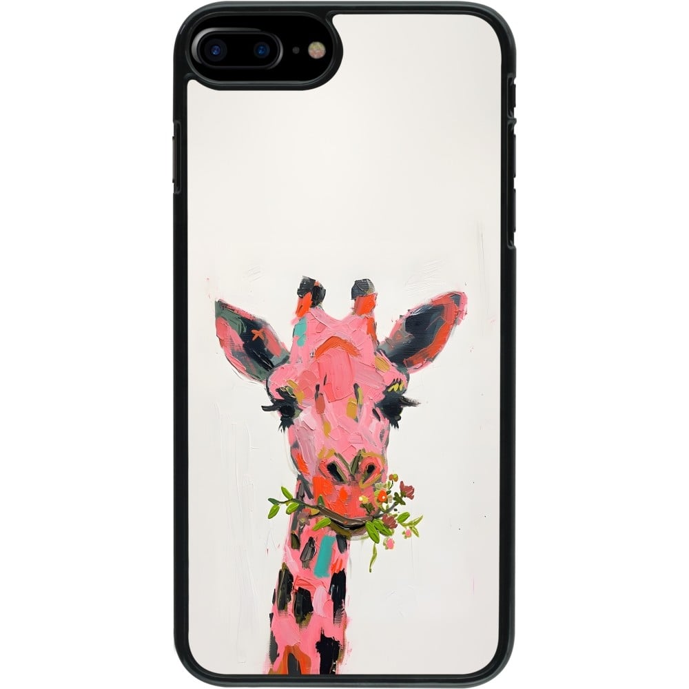 Coque iPhone 7 Plus / 8 Plus - Pink Girafe Paint