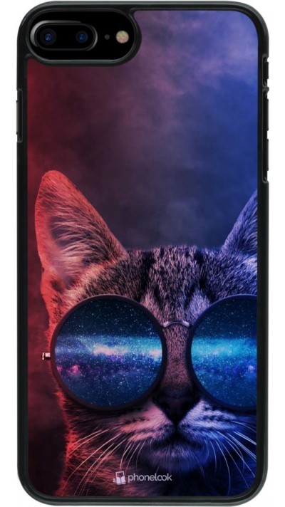 Coque iPhone 7 Plus / 8 Plus - Red Blue Cat Glasses