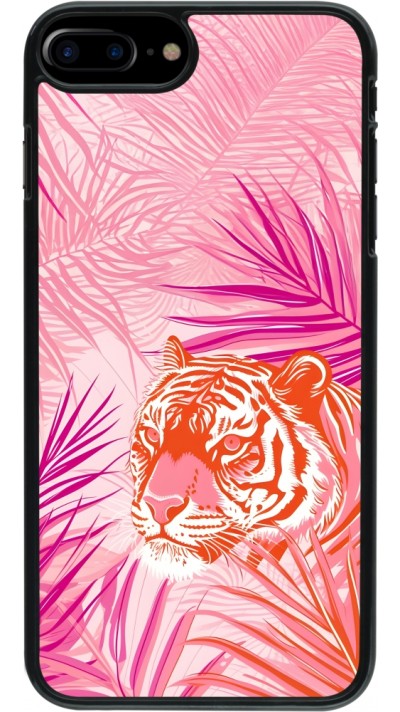 Coque iPhone 7 Plus / 8 Plus - Tigre palmiers roses