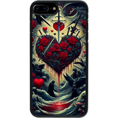 Coque iPhone 7 Plus / 8 Plus - Dark Love Coeur Sang