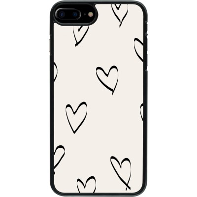 Coque iPhone 7 Plus / 8 Plus - Valentine 2023 minimalist hearts