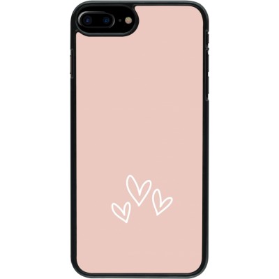 Coque iPhone 7 Plus / 8 Plus - Valentine 2023 three minimalist hearts