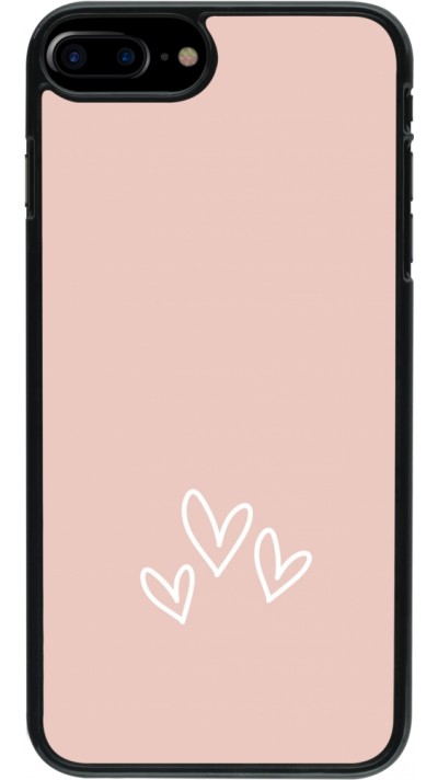 Coque iPhone 7 Plus / 8 Plus - Valentine 2023 three minimalist hearts