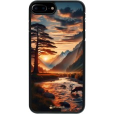 iPhone 7 Plus / 8 Plus Case Hülle - Tal Sonnenuntergang Hirsch Baum