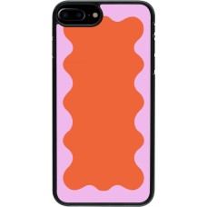 Coque iPhone 7 Plus / 8 Plus - Wavy Rectangle Orange Pink