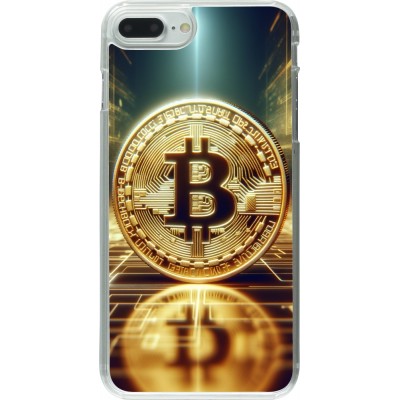 Coque iPhone 7 Plus / 8 Plus - Plastique transparent Bitcoin Standing