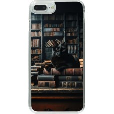 Coque iPhone 7 Plus / 8 Plus - Plastique transparent Chat livres sombres