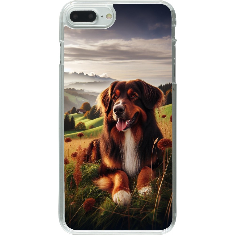 Coque iPhone 7 Plus / 8 Plus - Plastique transparent Chien Campagne Suisse