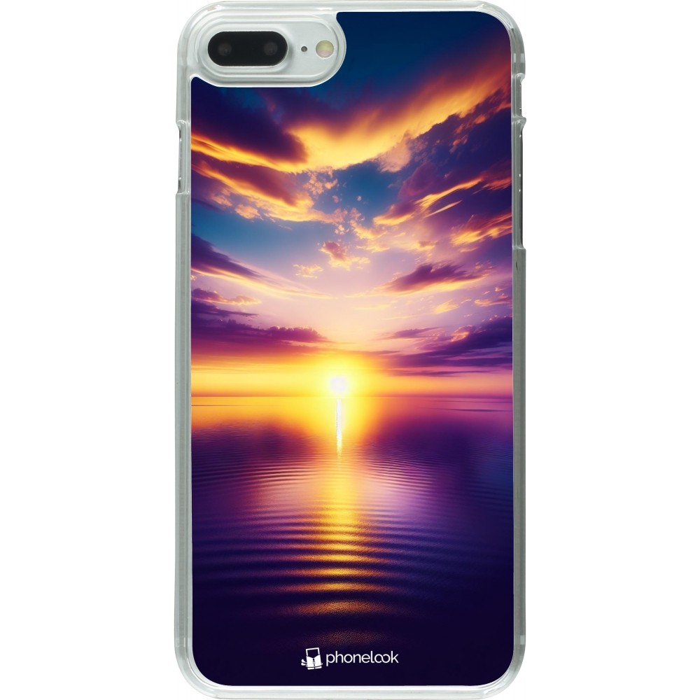 Coque iPhone 7 Plus / 8 Plus - Plastique transparent Coucher soleil jaune violet