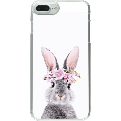 Coque iPhone 7 Plus / 8 Plus - Plastique transparent Easter 2023 flower bunny