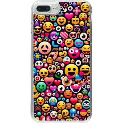 Coque iPhone 7 Plus / 8 Plus - Plastique transparent Emoji Mix Color