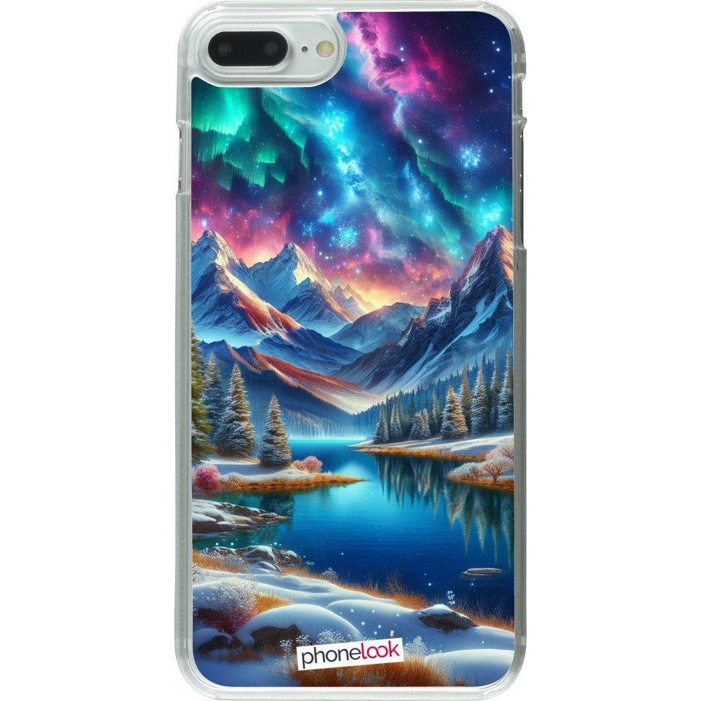 Coque iPhone 7 Plus / 8 Plus - Plastique transparent Fantasy Mountain Lake Sky Stars