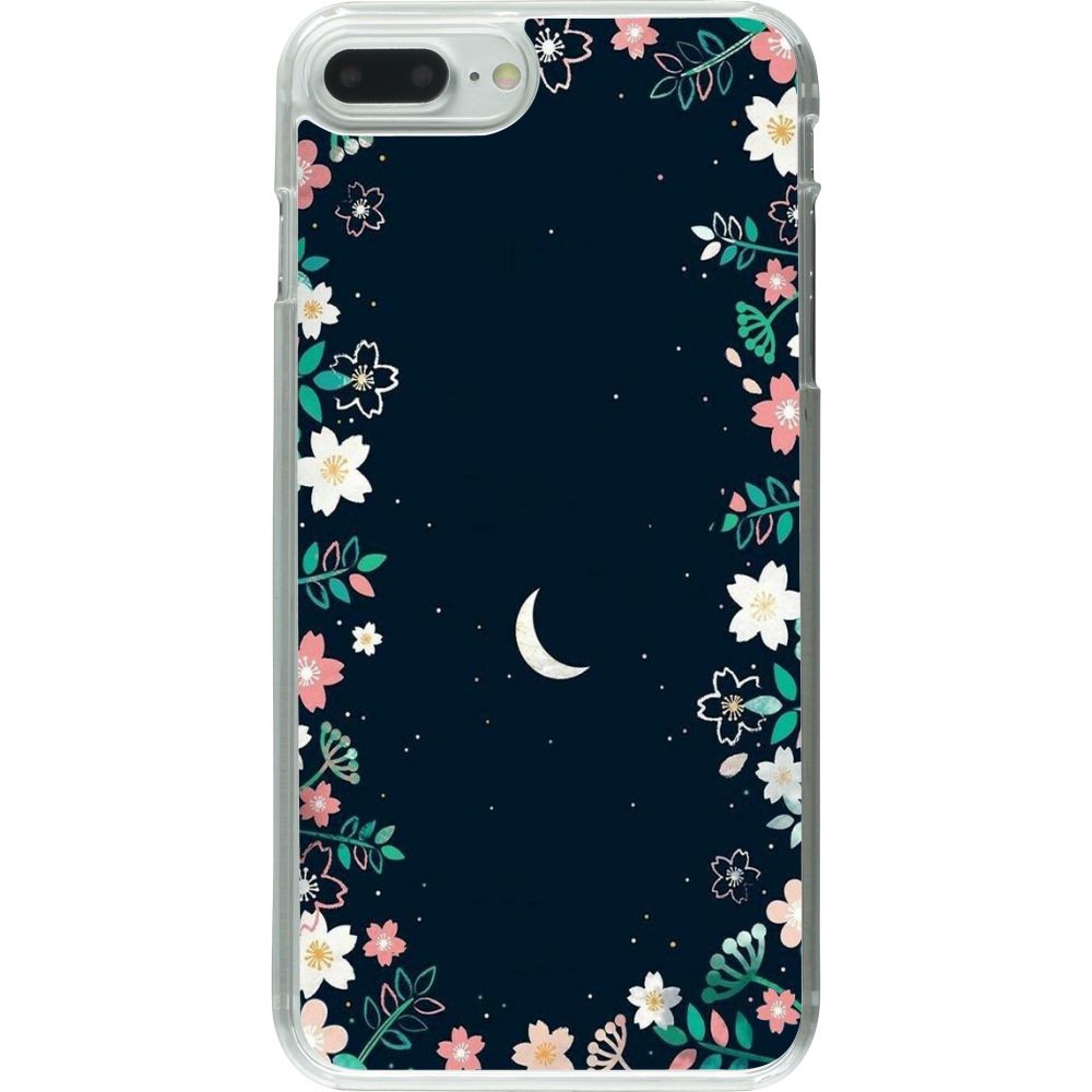 Coque iPhone 7 Plus / 8 Plus - Plastique transparent Flowers space