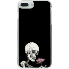 Coque iPhone 7 Plus / 8 Plus - Plastique transparent Halloween 2023 rose and skeleton