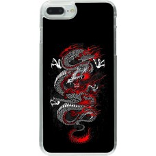 Coque iPhone 7 Plus / 8 Plus - Plastique transparent Japanese style Dragon Tattoo Red Black