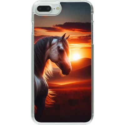 Coque iPhone 7 Plus / 8 Plus - Plastique transparent Majestic Sunset Horse