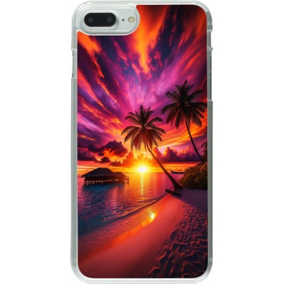 Coque iPhone 7 Plus / 8 Plus - Plastique transparent Maldives Dusk Bliss