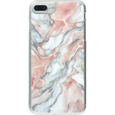 Coque iPhone 7 Plus / 8 Plus - Plastique transparent Marbre Rose Lumineux