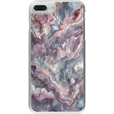 Coque iPhone 7 Plus / 8 Plus - Plastique transparent Marbre violette argentée