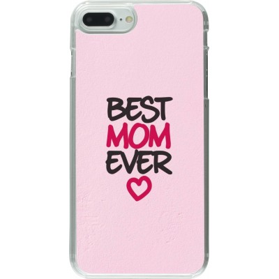 Coque iPhone 7 Plus / 8 Plus - Plastique transparent Mom 2023 best Mom ever pink