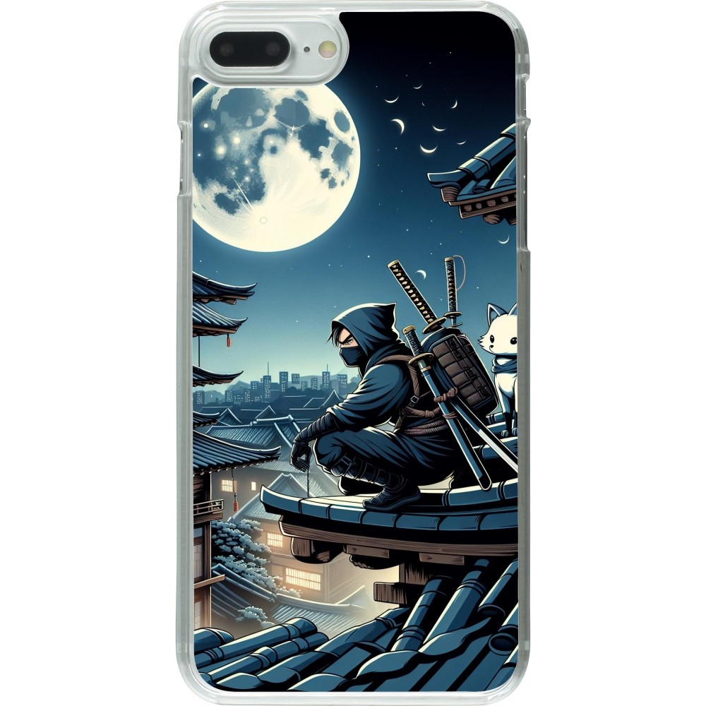 Coque iPhone 7 Plus / 8 Plus - Plastique transparent Ninja sous la lune