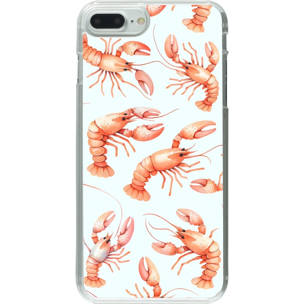 Coque iPhone 7 Plus / 8 Plus - Plastique transparent Pattern de homards pastels