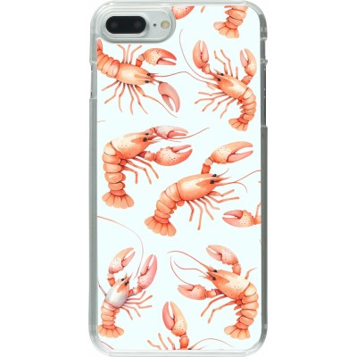 Coque iPhone 7 Plus / 8 Plus - Plastique transparent Pattern de homards pastels