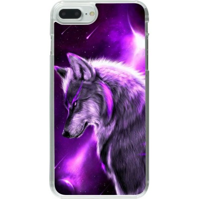 Coque iPhone 7 Plus / 8 Plus - Plastique transparent Purple Sky Wolf