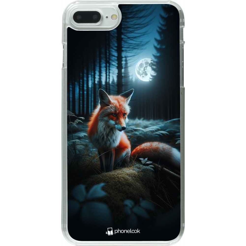 Coque iPhone 7 Plus / 8 Plus - Plastique transparent Renard lune forêt